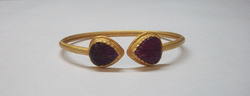 Silver Gold Plated Ruby Cuff