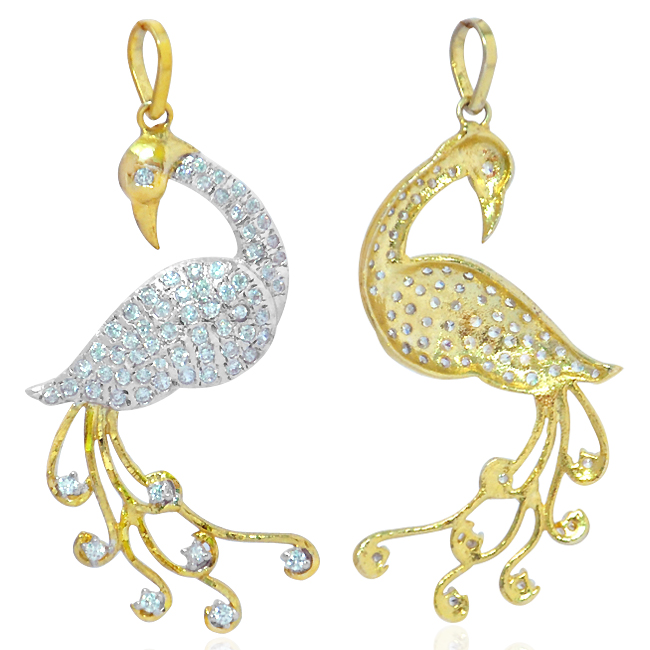 Gold Plated Pendant Set Peacock Designs