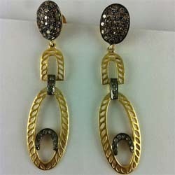 Gold Plated Designer Silver Dangles Earrings