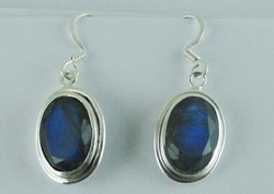 Blue Solid Silver Earring